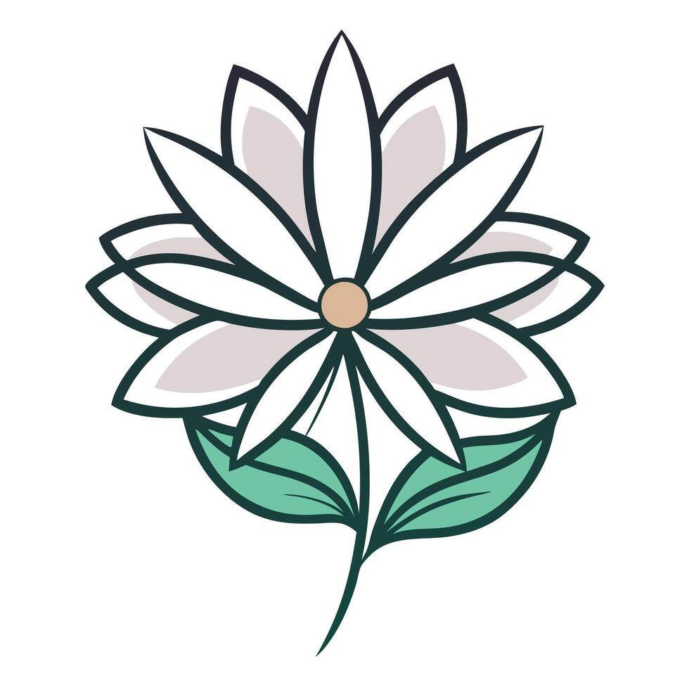 Disjointed Harmony Offset Line Blossom and Flower Concept vector