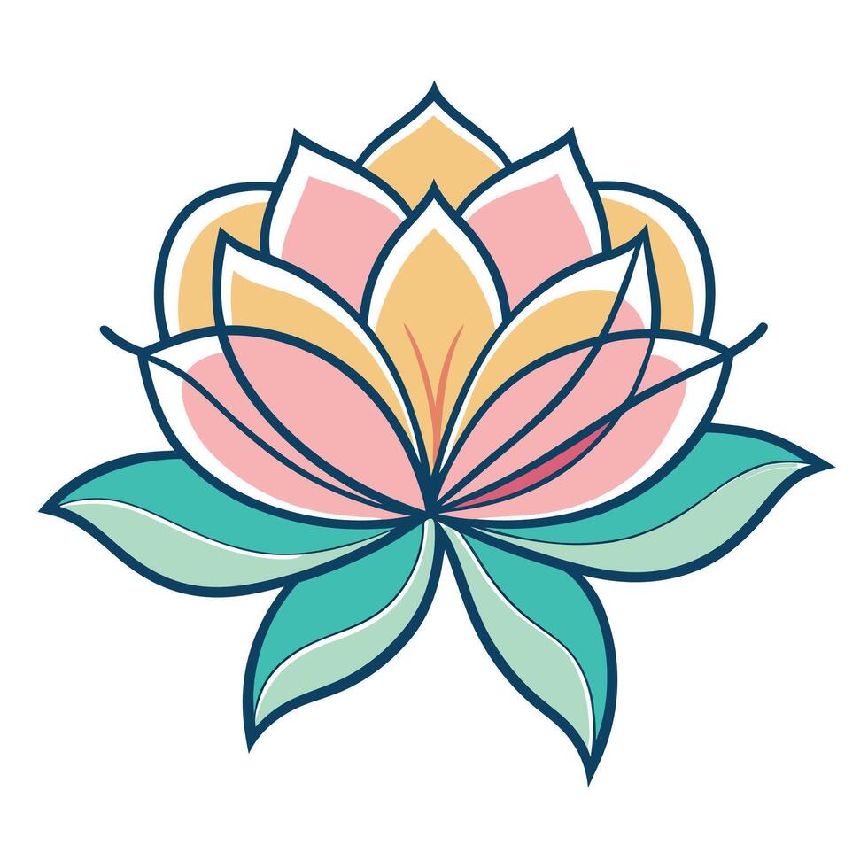Modern Disjointed Harmony Offset Line Blossom and Flower Concept vector