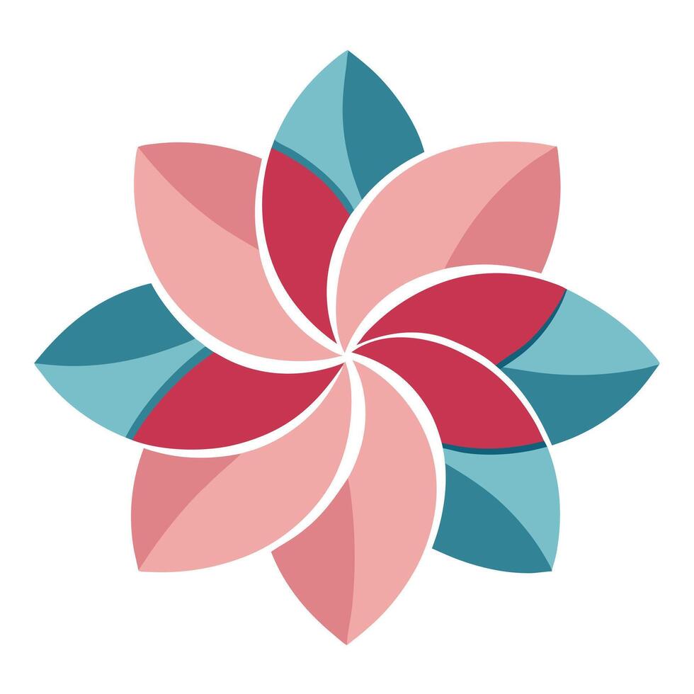 Modern Negative Space Design Open Petal Flower and Flower Concept vector