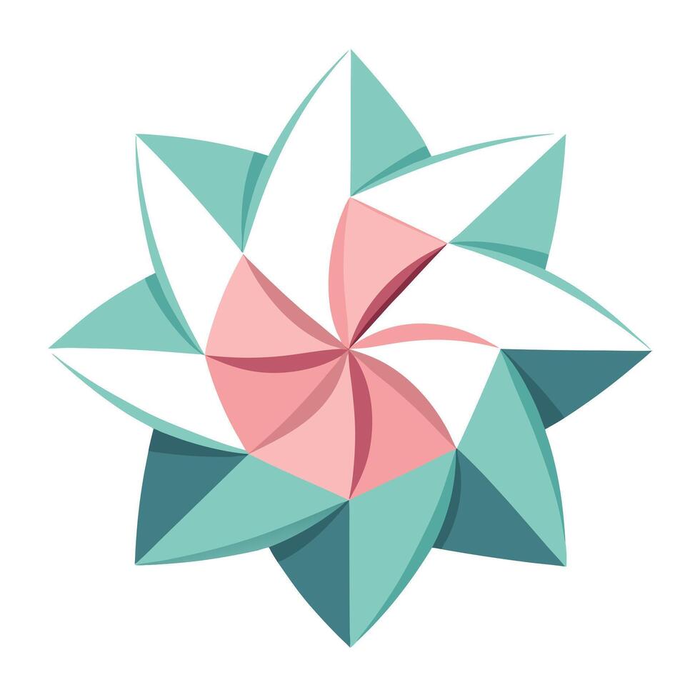 Creative Origami Paper Flower with Folded Petals and Flower Concept vector