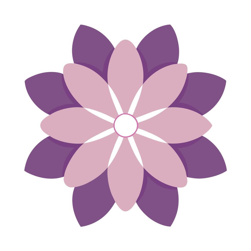 Modern Minimalist Oval Petal Flower with Balanced Form and Flower Concept vector