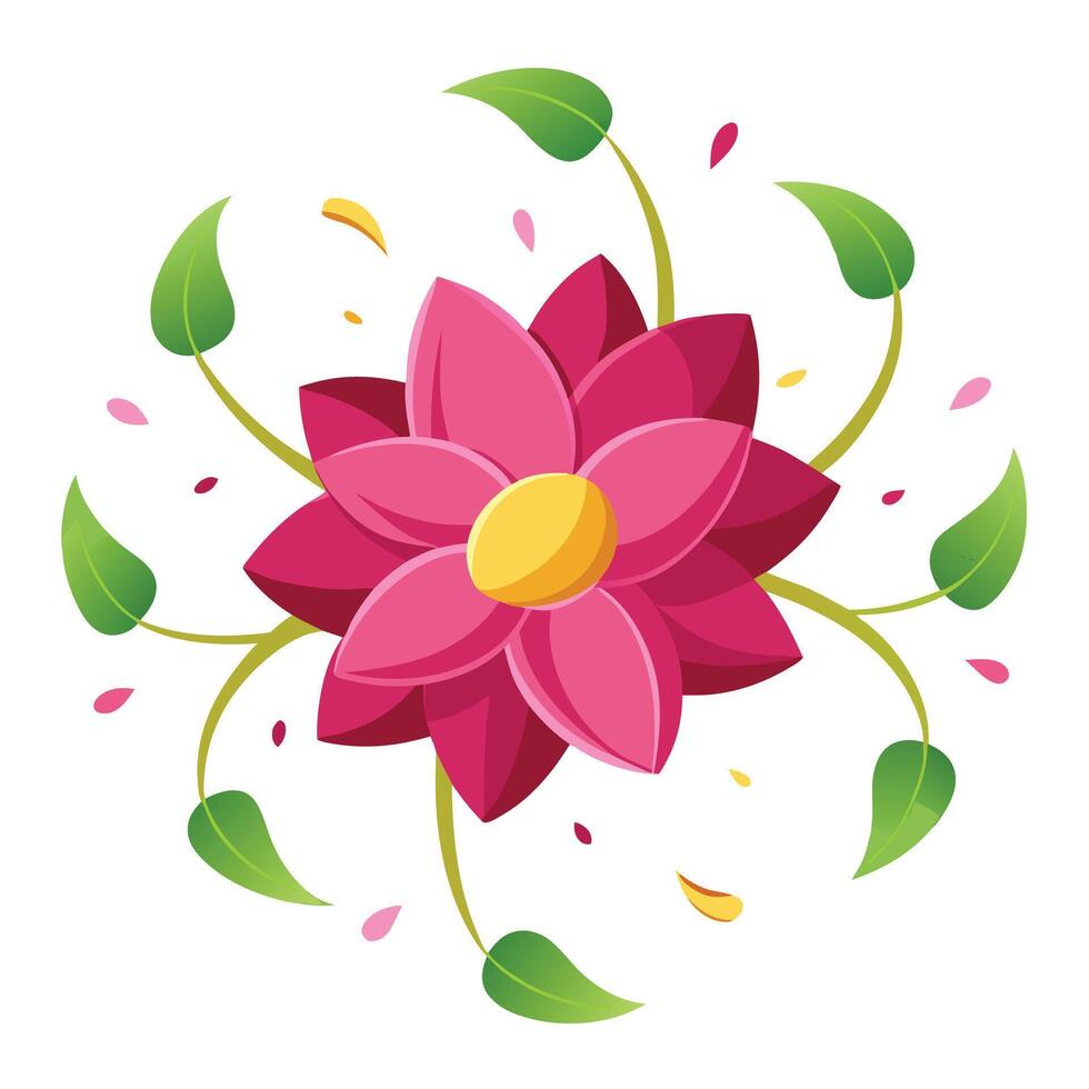 Modern Dynamic Motion Orbiting Petal Flower and Flower Concept vector