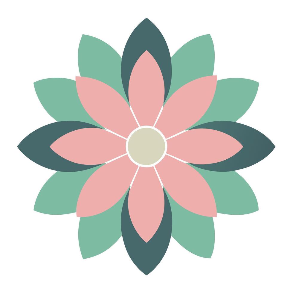 Creative Minimalist Oval Petal Flower with Balanced Form and Flower Concept vector