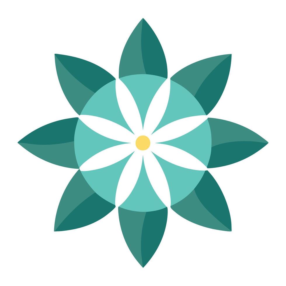 Elegant Minimalist Oval Petal Flower with Balanced Form and Flower Concept vector