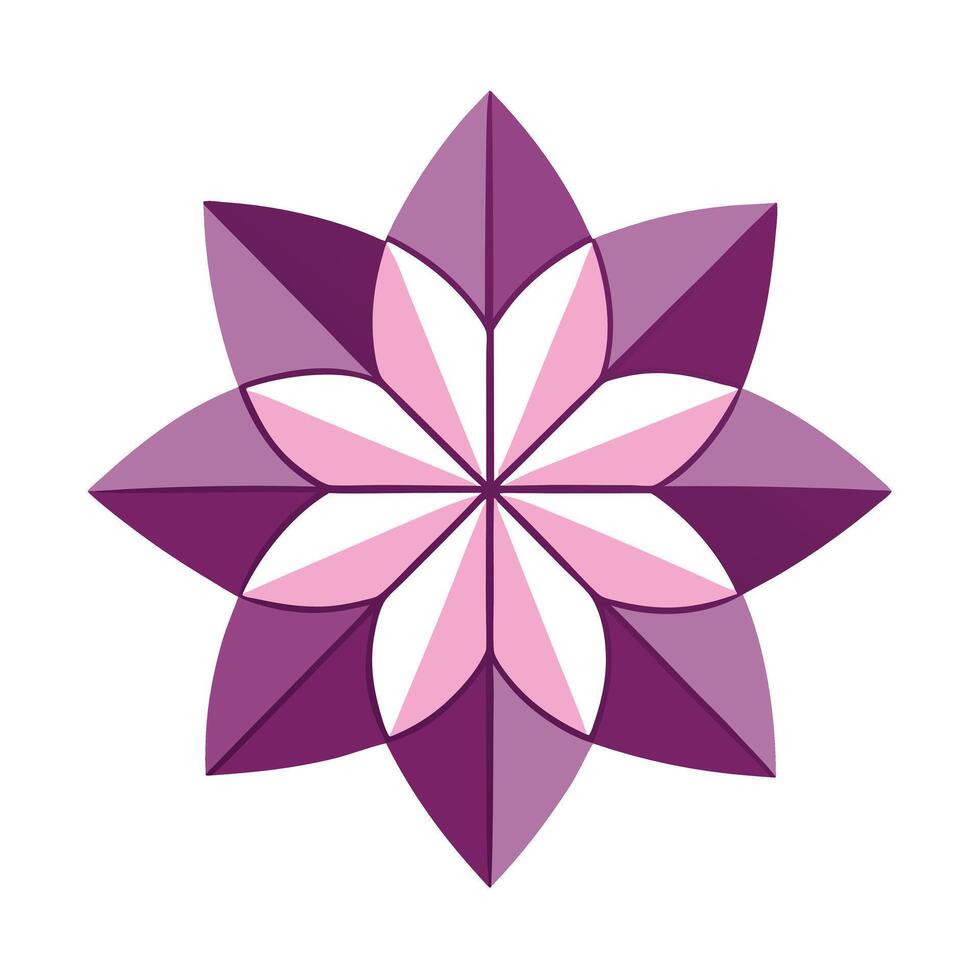 Geometric Precision Pentagon Petal Flower and Flower Concept vector