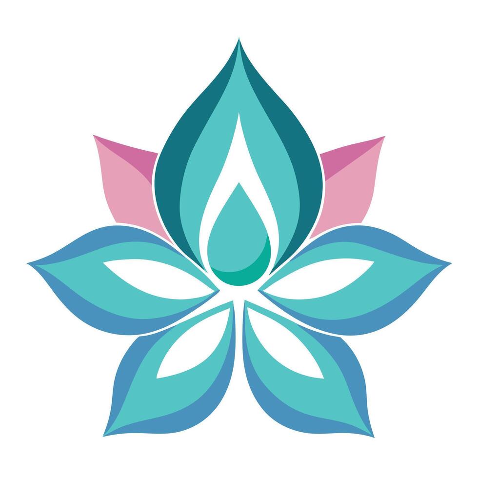 Soft Fluidity Petal Droplet Flower and Flower Concept vector