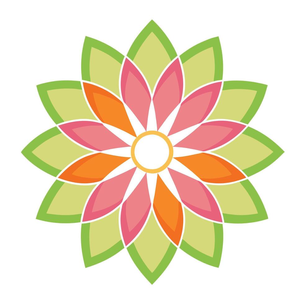 Creative Central Focus Petal Ring Flower and Flower Concept vector