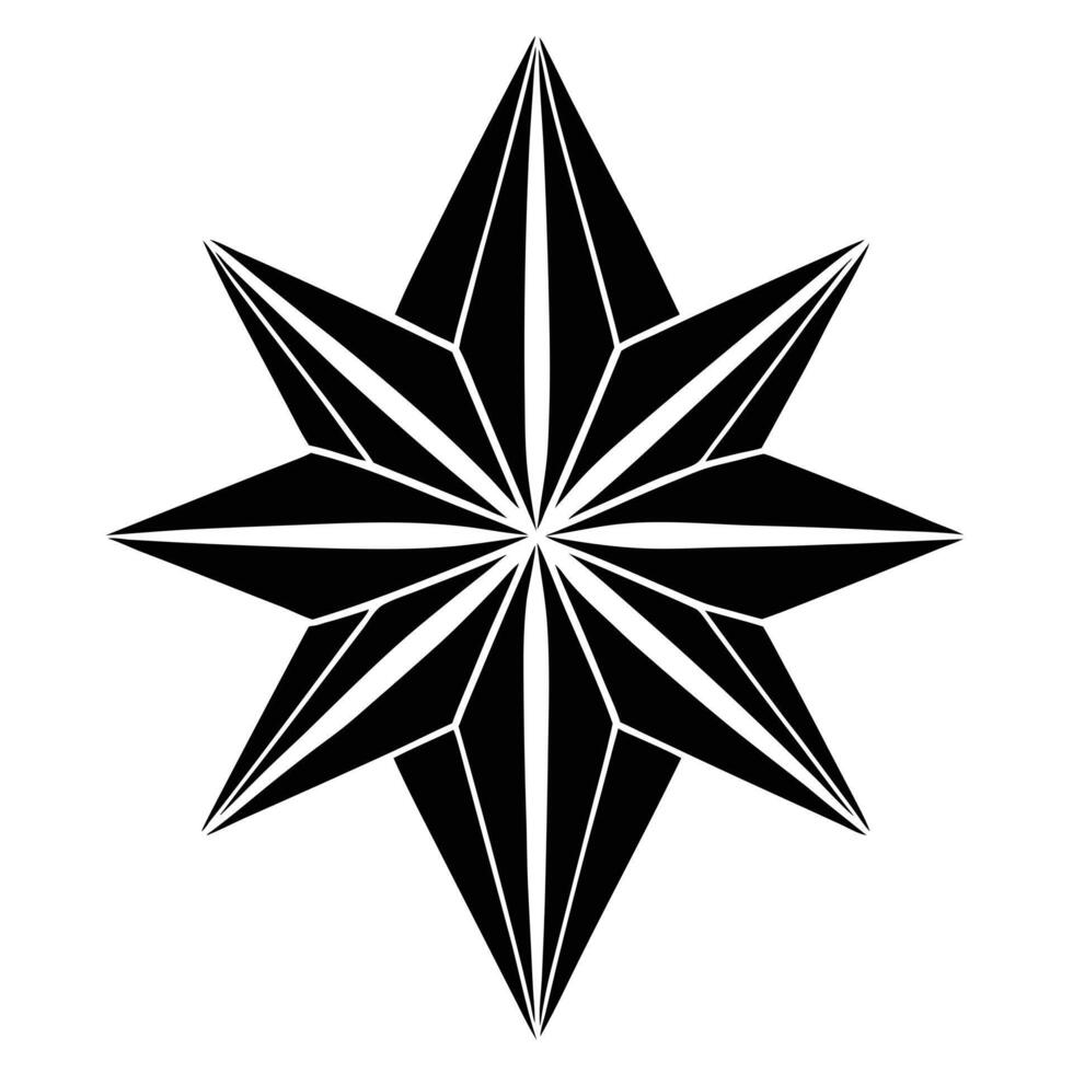 Modern Geometric Grace Pointed Diamond Petal Flower and Flower Concept vector