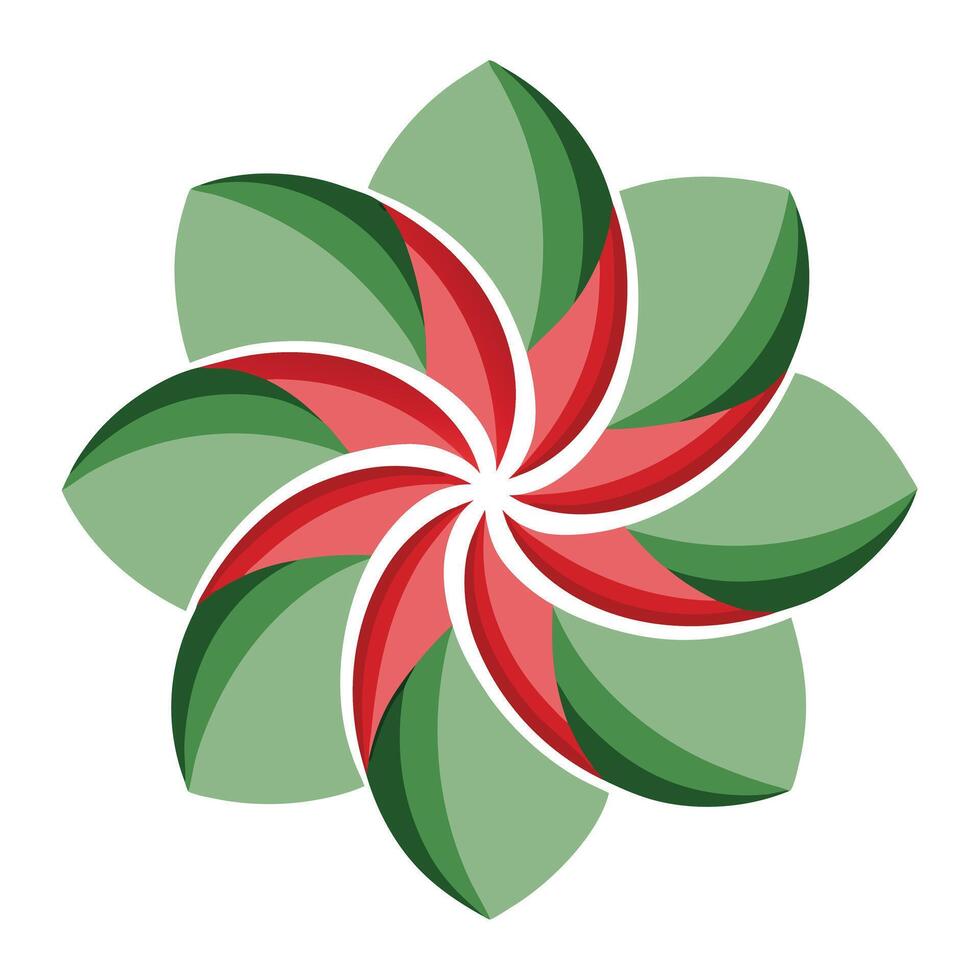 Asymmetrical Design Rotating Petal Flower and Flower Concept vector
