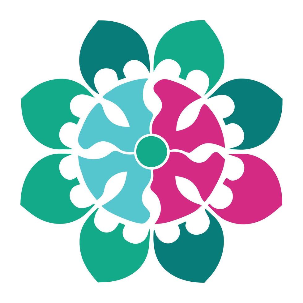 Modern Unique Interlocking Petals Puzzle Piece Flower and Flower Concept vector