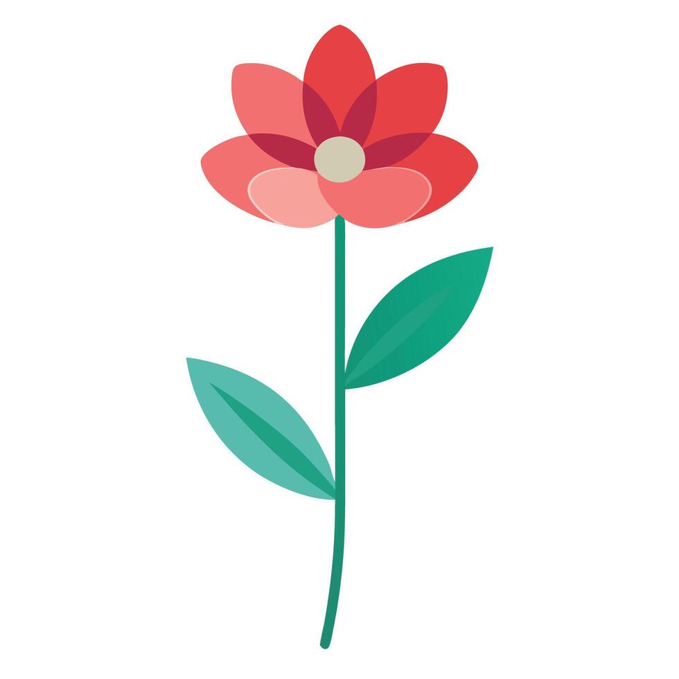 Modern Abstract Form Single Dash Stem Flower and Flower Concept vector