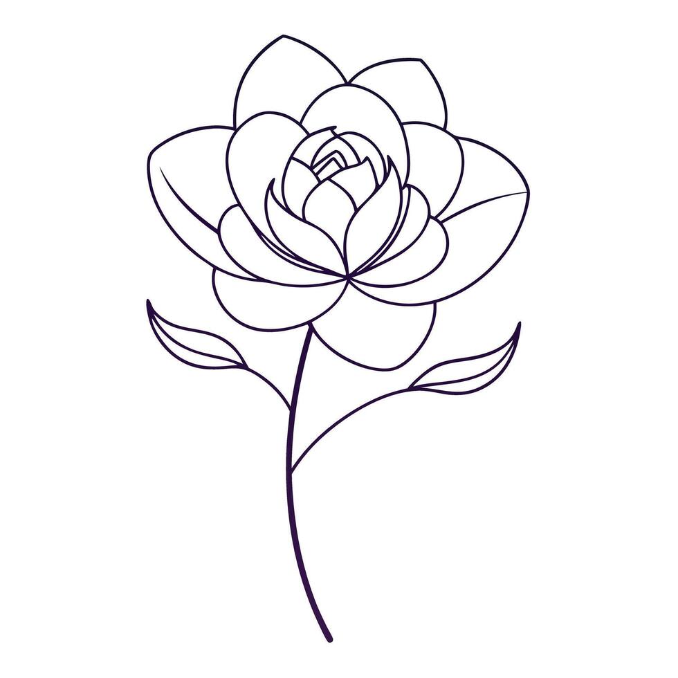 Central Focus Single Line Circle Flower and Flower Concept vector
