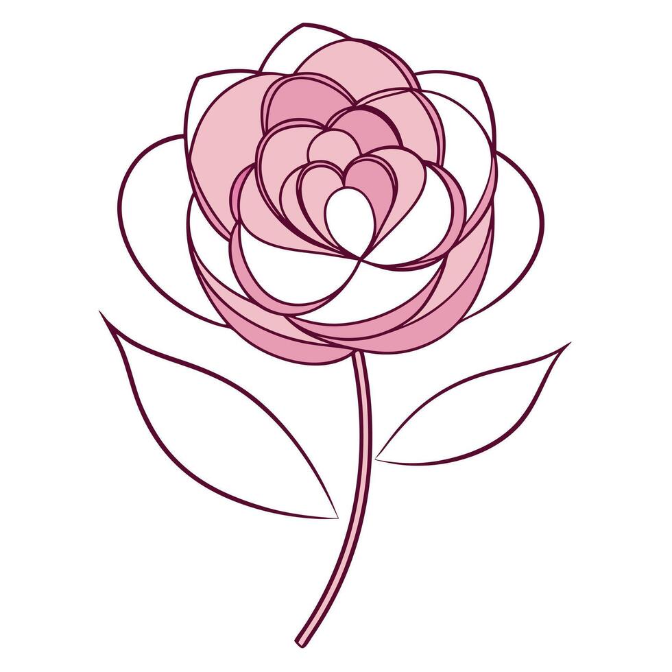 Modern Central Focus Single Line Circle Flower and Flower Concept vector