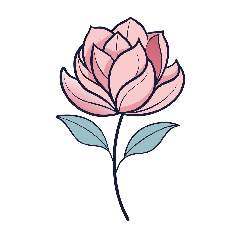 Elegant Effortless Simplicity Single Stroke Petal Flower and Flower Concept vector