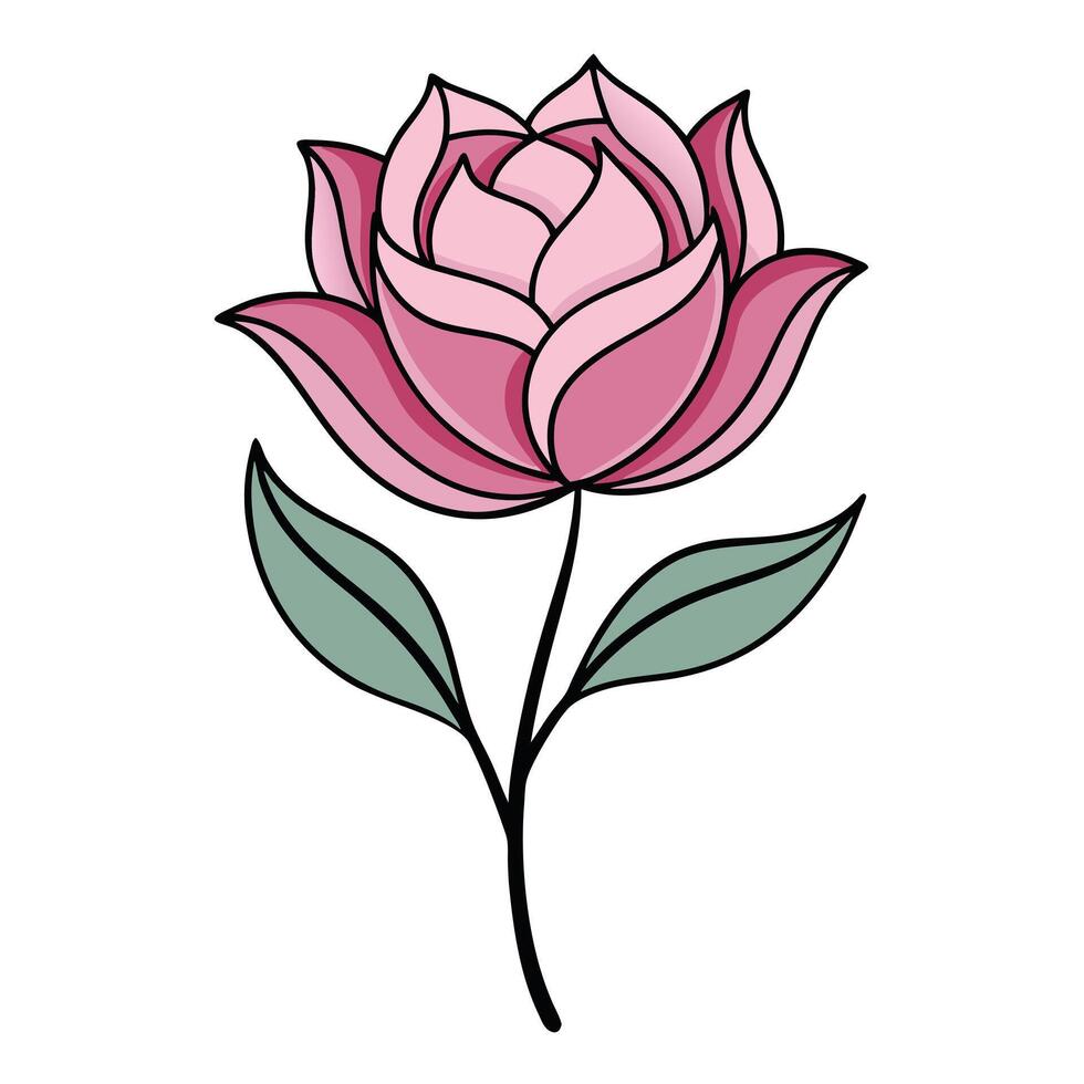 Effortless Simplicity Single Stroke Petal Flower and Flower Concept vector