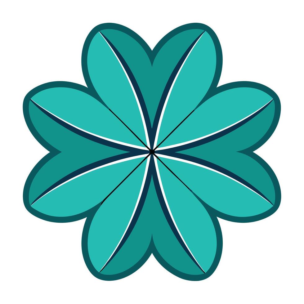 Modern Balanced Geometry Sliced Oval Petal Blossom and Flower Concept vector