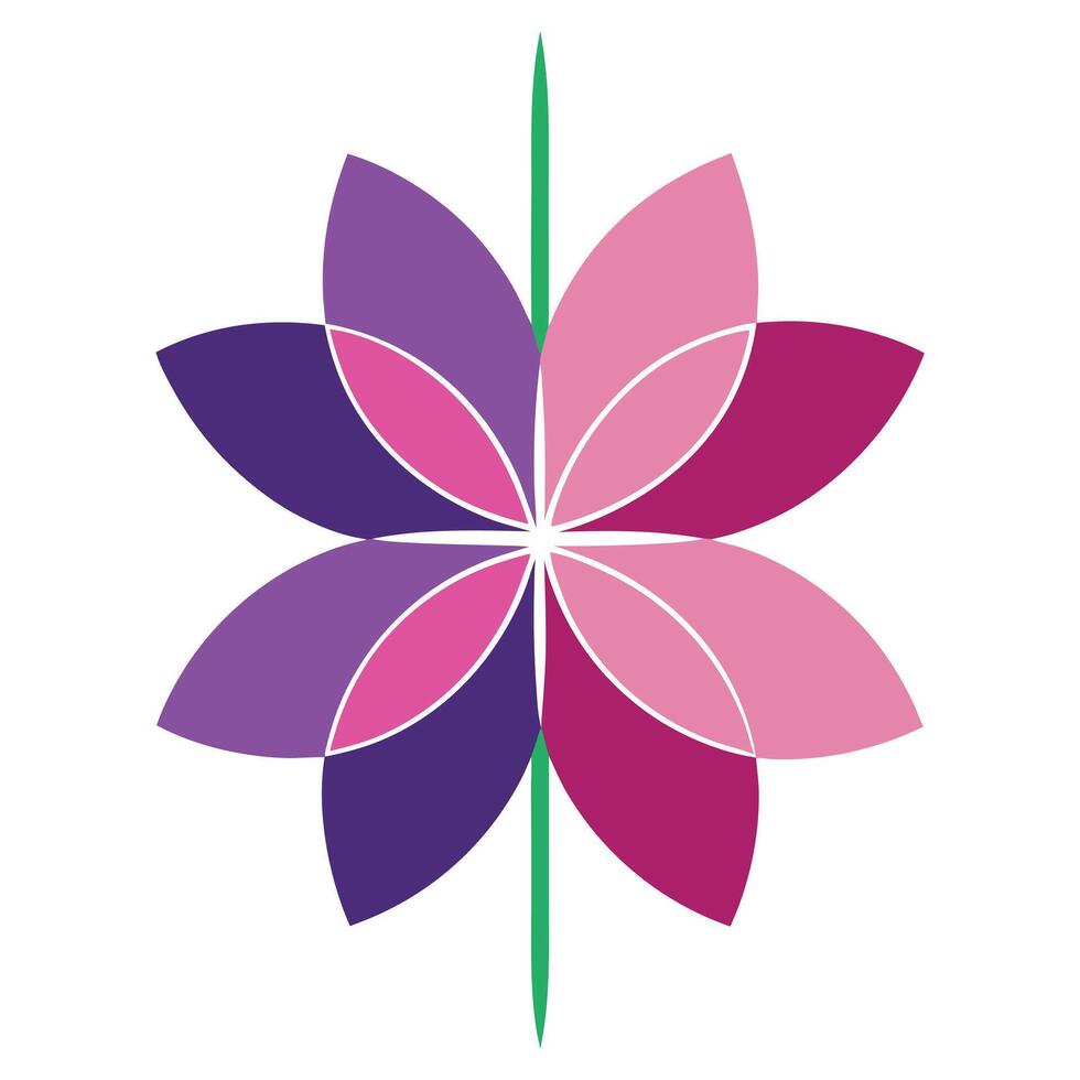 Modern Subtle Depth Split Shadow Petal Blossom and Flower Concept vector