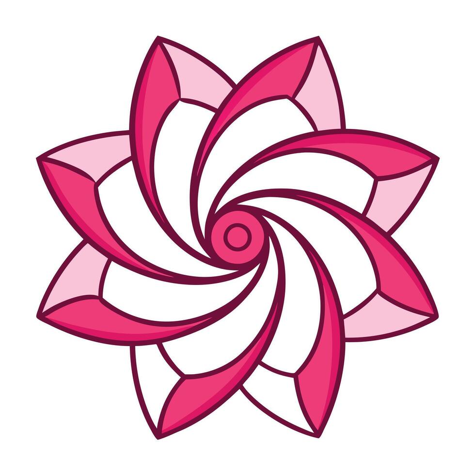 Modern Continuous Flow Spiral Bloom and Flower Concept vector