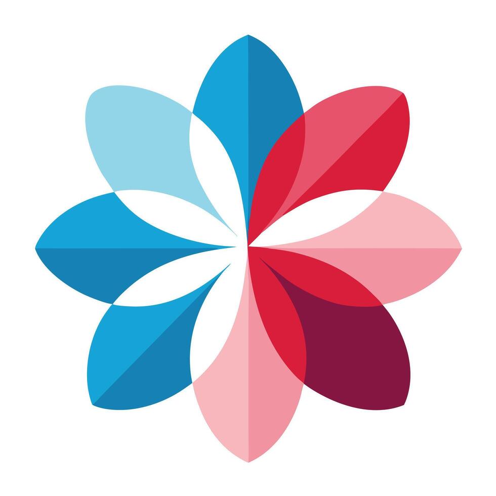 Subtle Depth Split Shadow Petal Blossom and Flower Concept vector