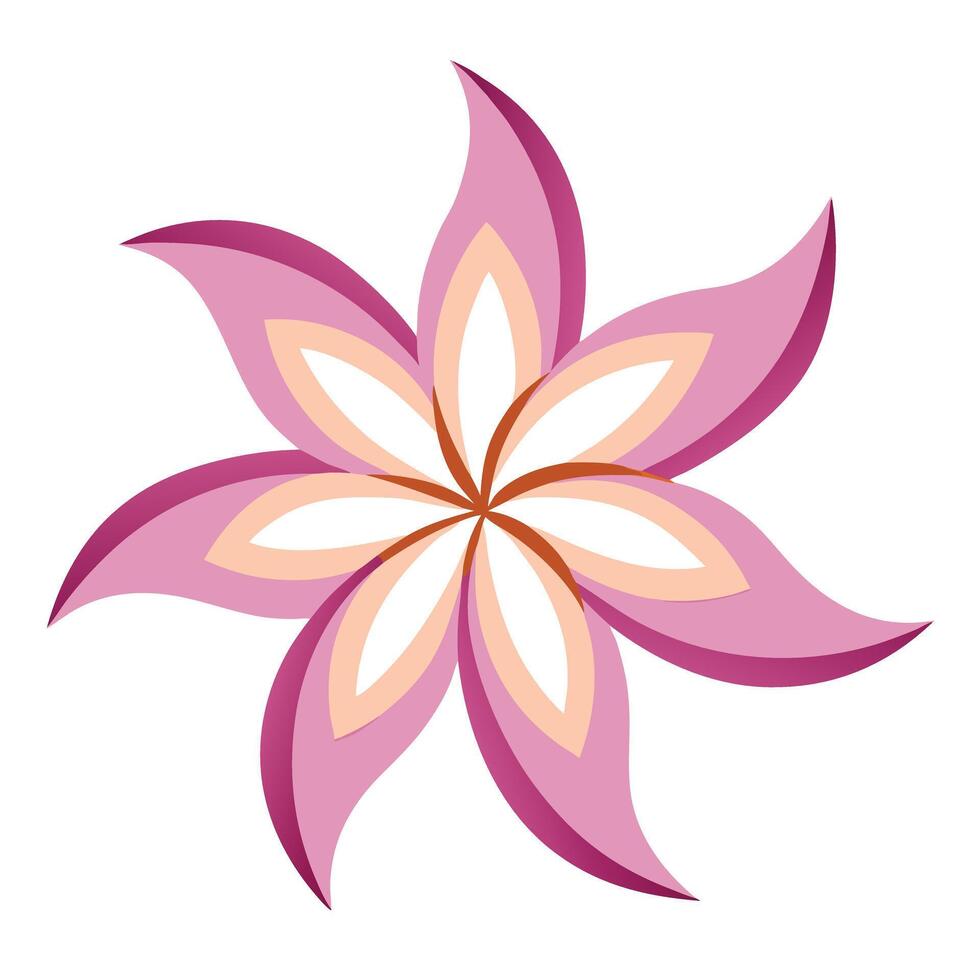 Elegant Elongated Flow Stretched Oval Petal Blossom and Flower Concept vector
