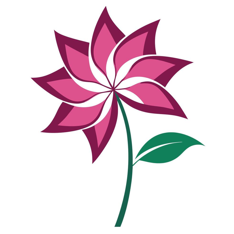 Elegant Angular Grace Stretched Triangle Blossom and Flower Concept vector