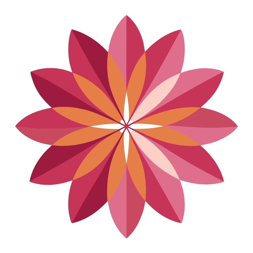 Elegant Modern Silhouette Stretched Oval Petal Flower and Flower Concept vector