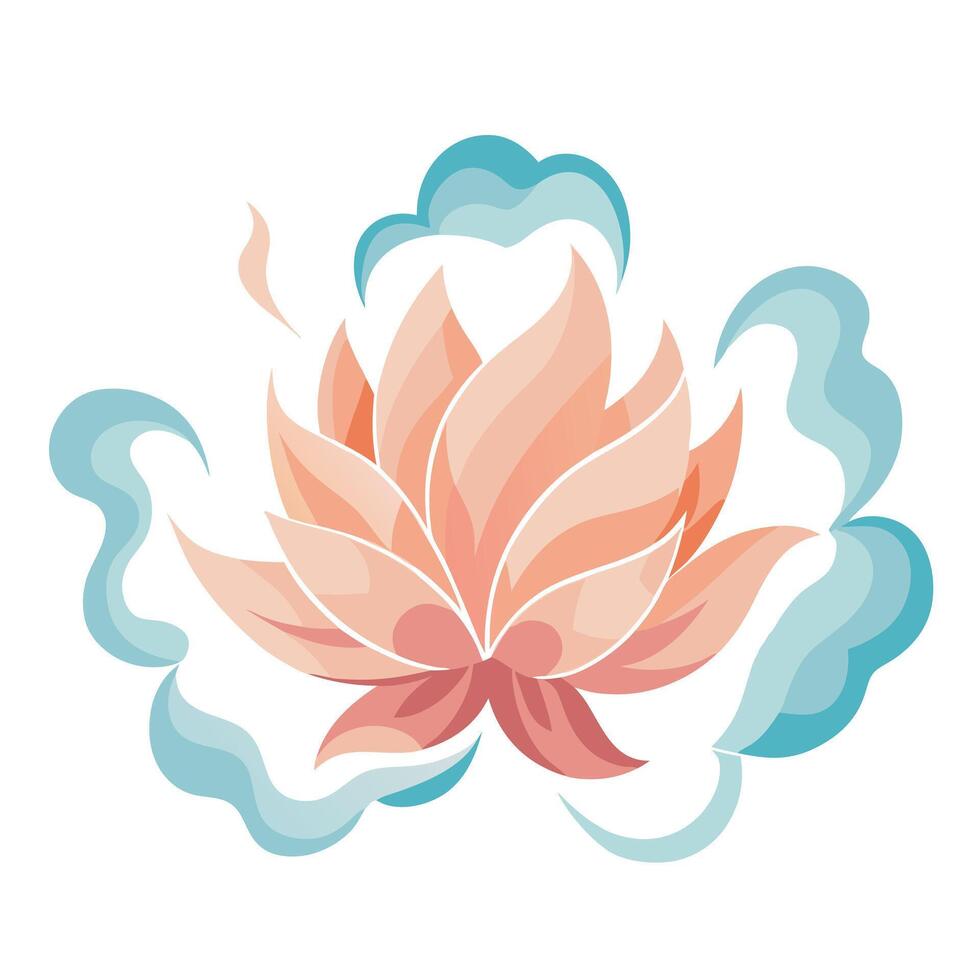 Ethereal Lightness Swirling Smoke Petal Blossom and Flower Concept vector