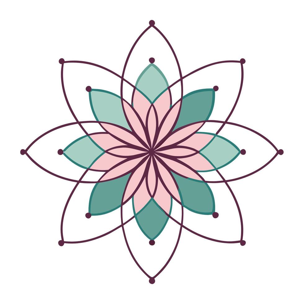Delicate Structure Symmetrical Wire Petal Blossom and Flower Concept vector