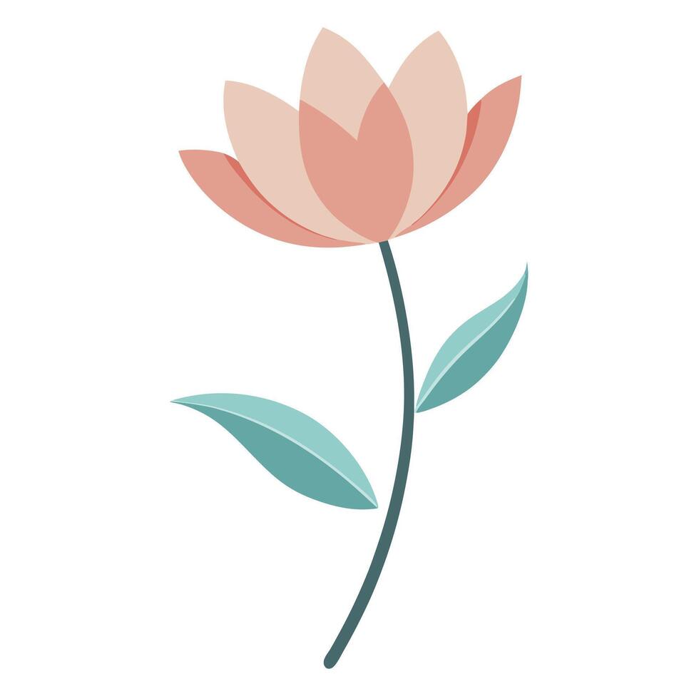 Elegant Gentle Curves Thin Arc Petal Blossom and Flower Concept vector
