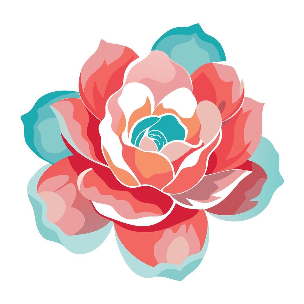 Elegant Hand Painted Style Thin Brushstroke Petal Blossom and Flower Concept vector