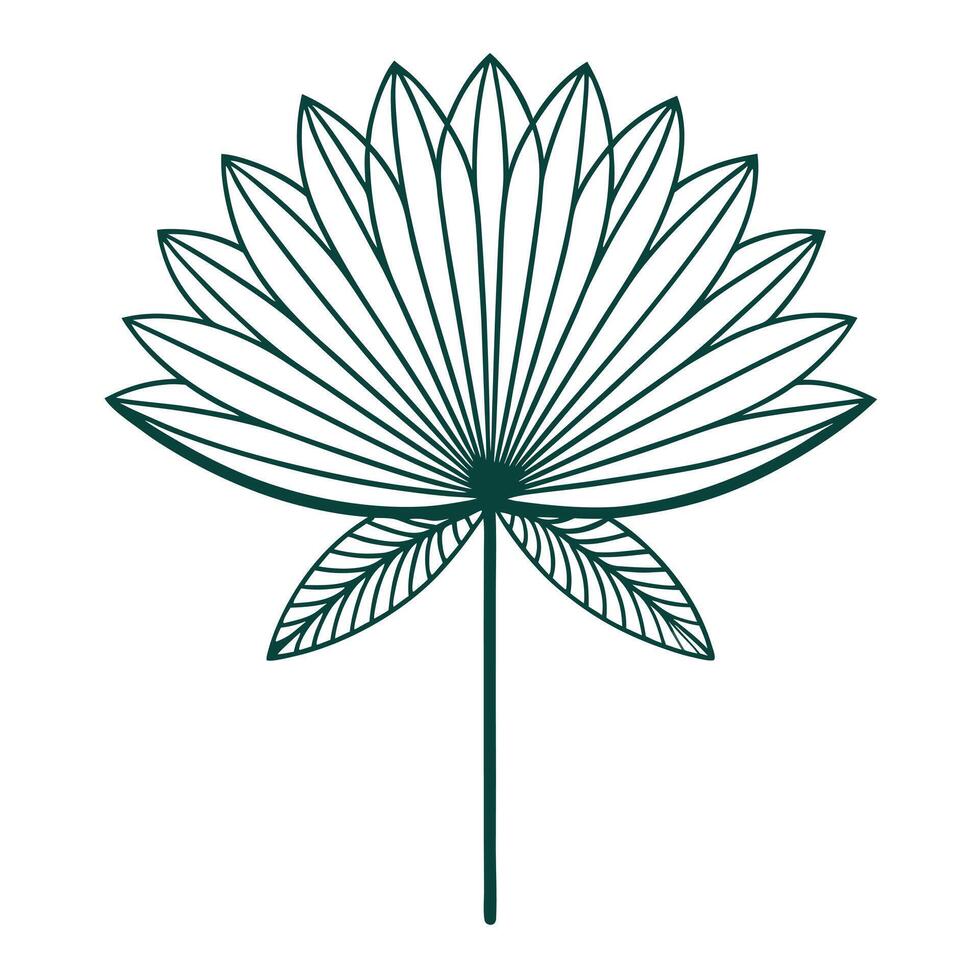 Minimal Structure Thin Bar Petal Flower and Flower Concept vector