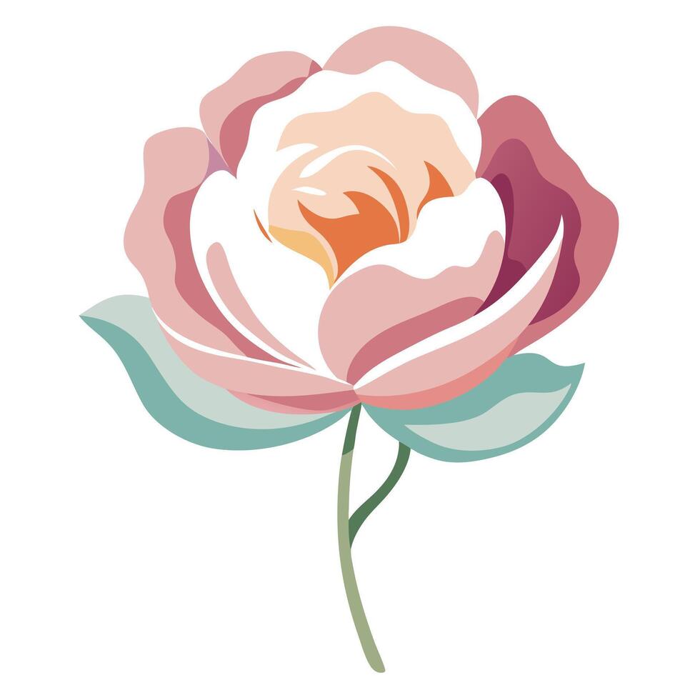 Hand Painted Style Thin Brushstroke Petal Blossom and Flower Concept vector