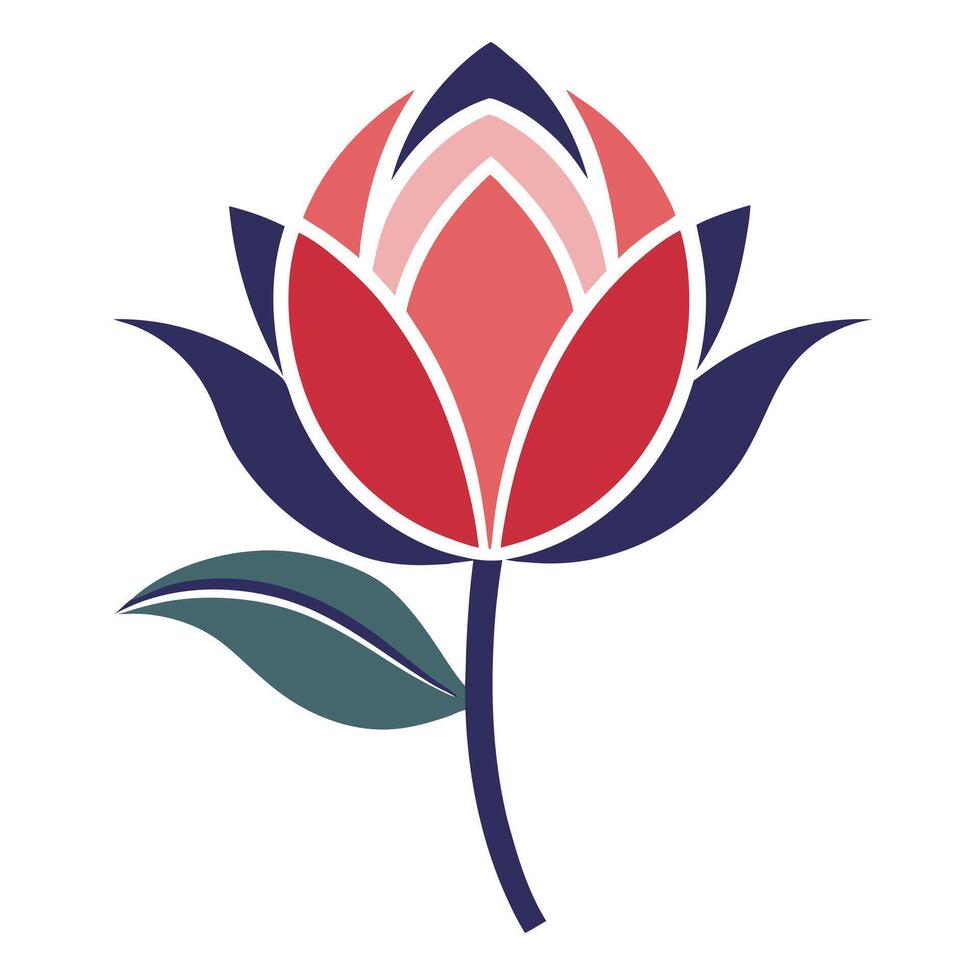 Modern Minimal Brushwork Three Stroke Petal Flower and Flower Concept vector