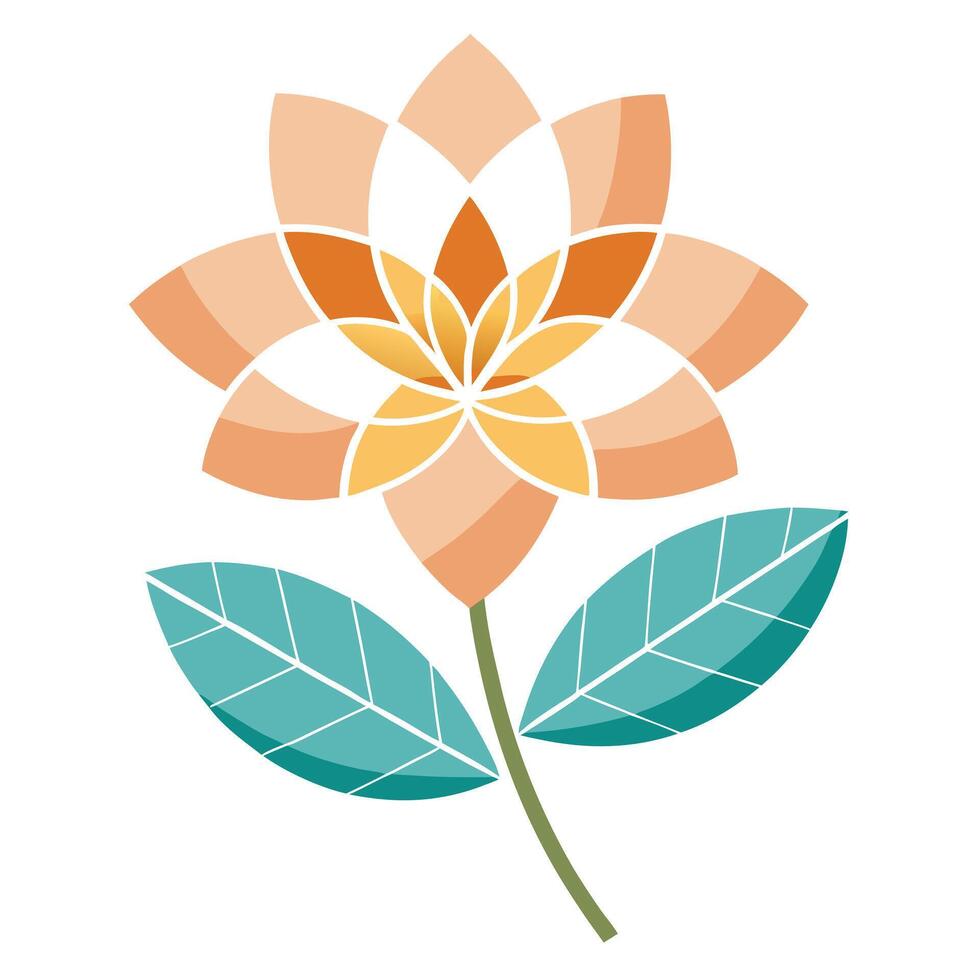 Elegant Geometric Balance Tilted Grid Petal Blossom and Flower Concept vector