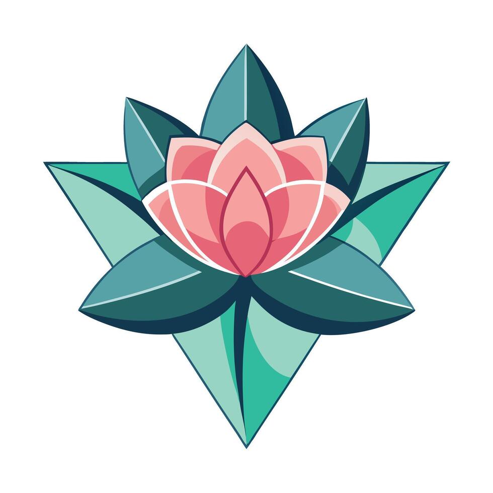 Sharp Geometry Triangle Cut Petal Flower and Flower Concept vector