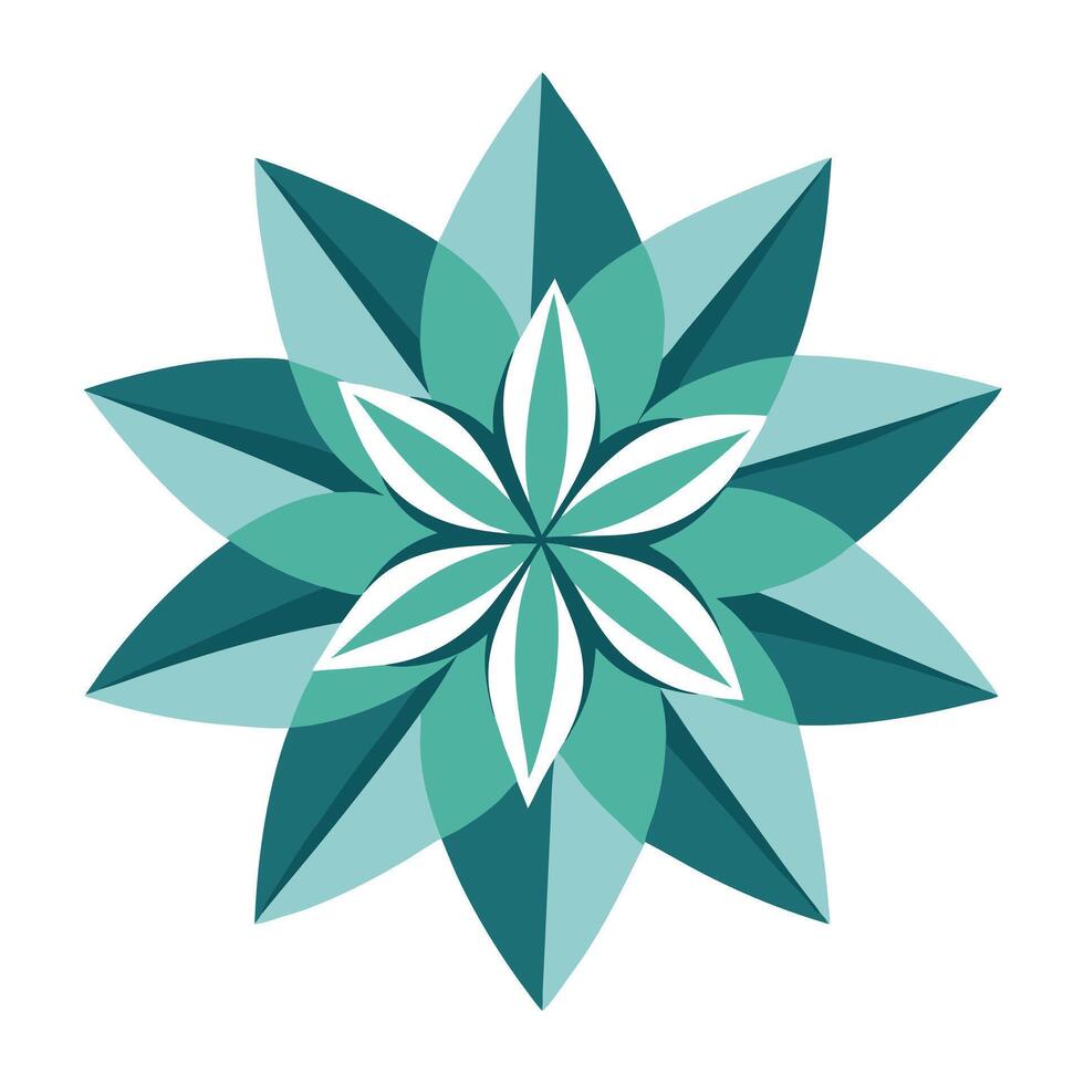 Elegant Sharp Symmetry Triangle Edge Petal Blossom and Flower Concept vector