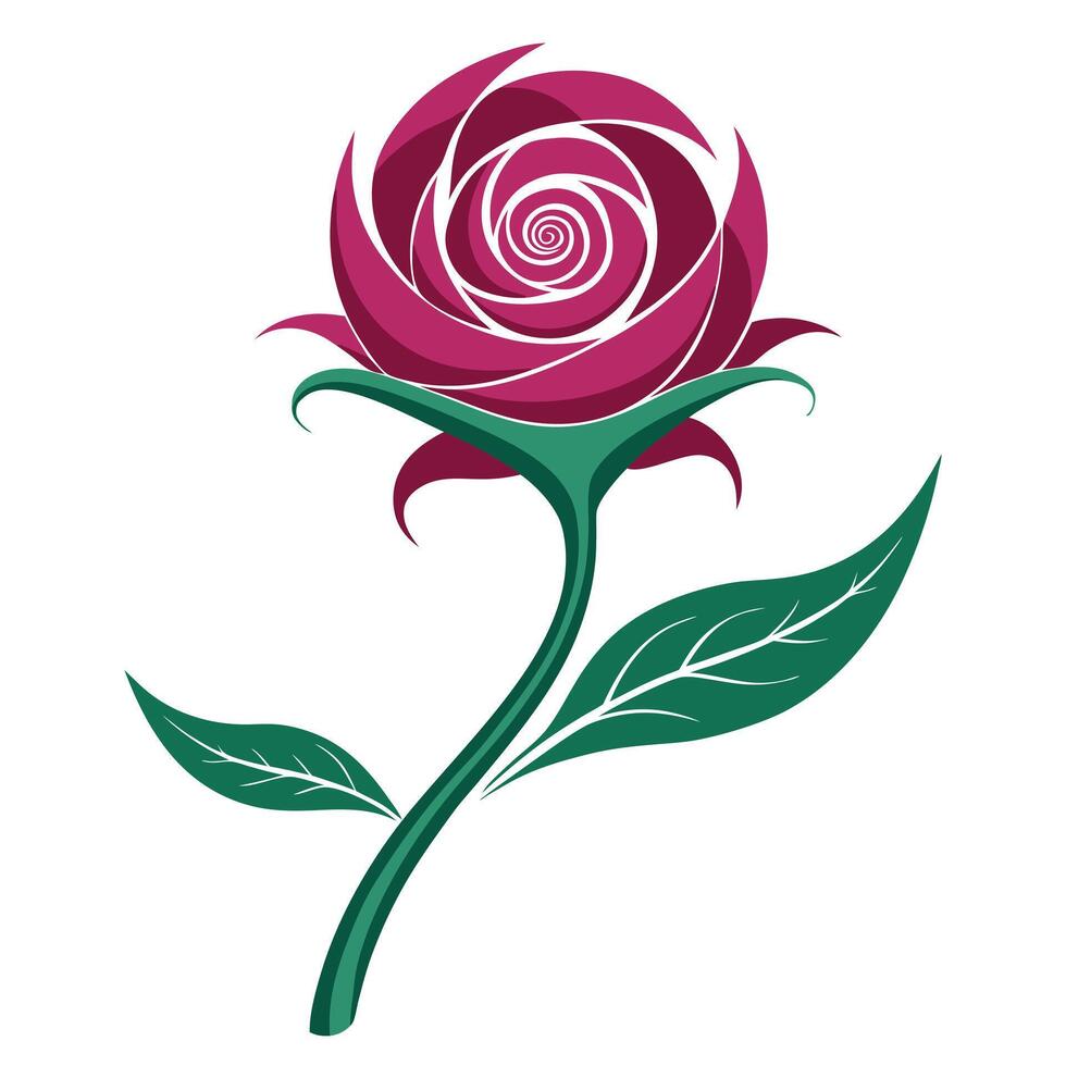 Modern Spiral Motion Twirling Stem Flower and Flower Concept vector