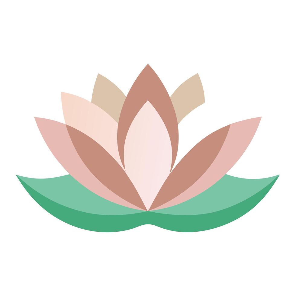 Modern Minimalist Zen Inspired Lotus with Simplified Lines and Flower Concept vector