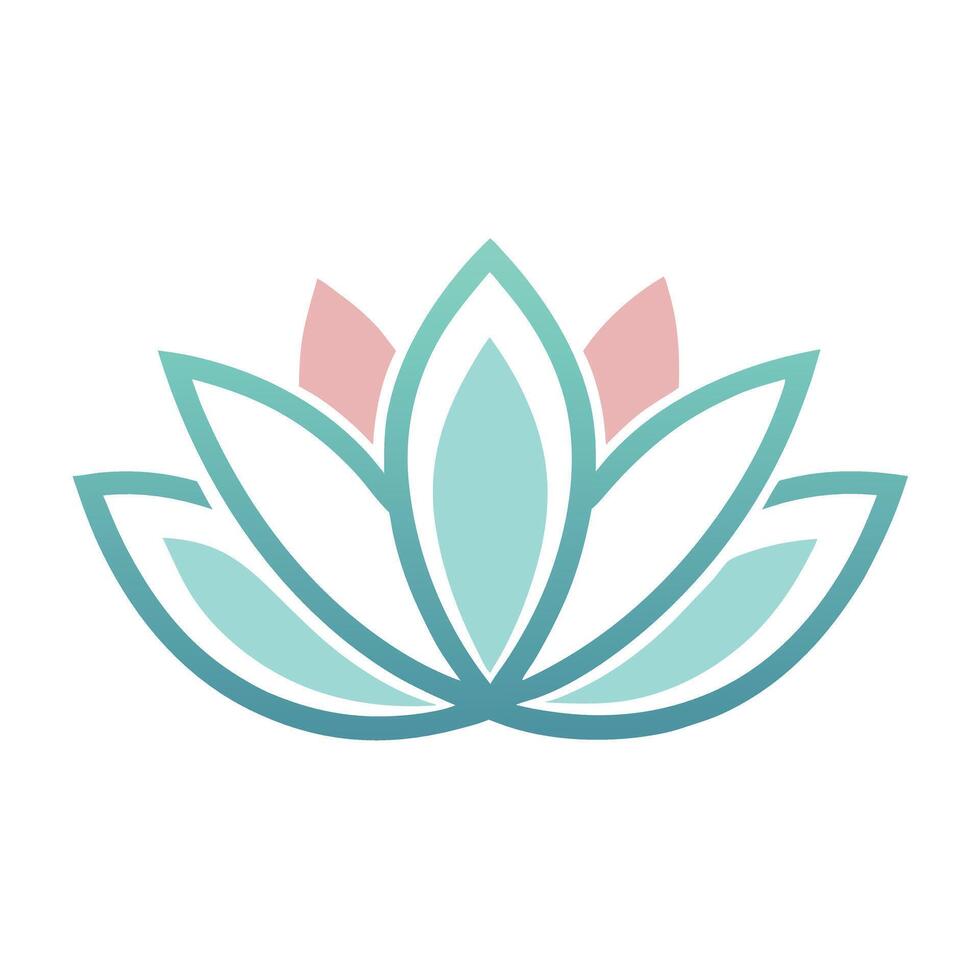 Elegant Minimalist Zen Inspired Lotus with Simplified Lines and Flower Concept vector
