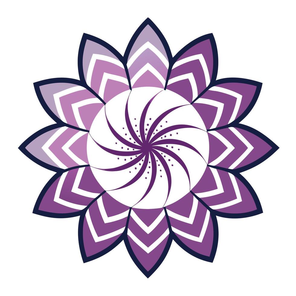 Modern Playful Geometry Zigzag Petal Flower and Flower Concept vector