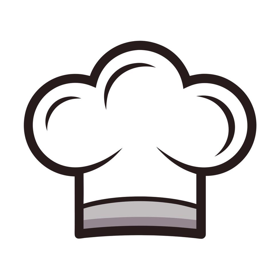 Elegant Chef Hat Icon Isolated on White Background vector