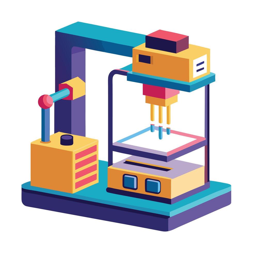 Elegant 3D Printing Icon with 3D Printer and Model vector