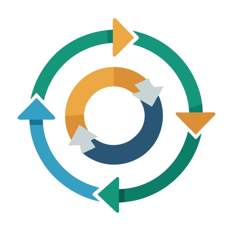 Elegant Agile Project Management Icon with Circular Process vector
