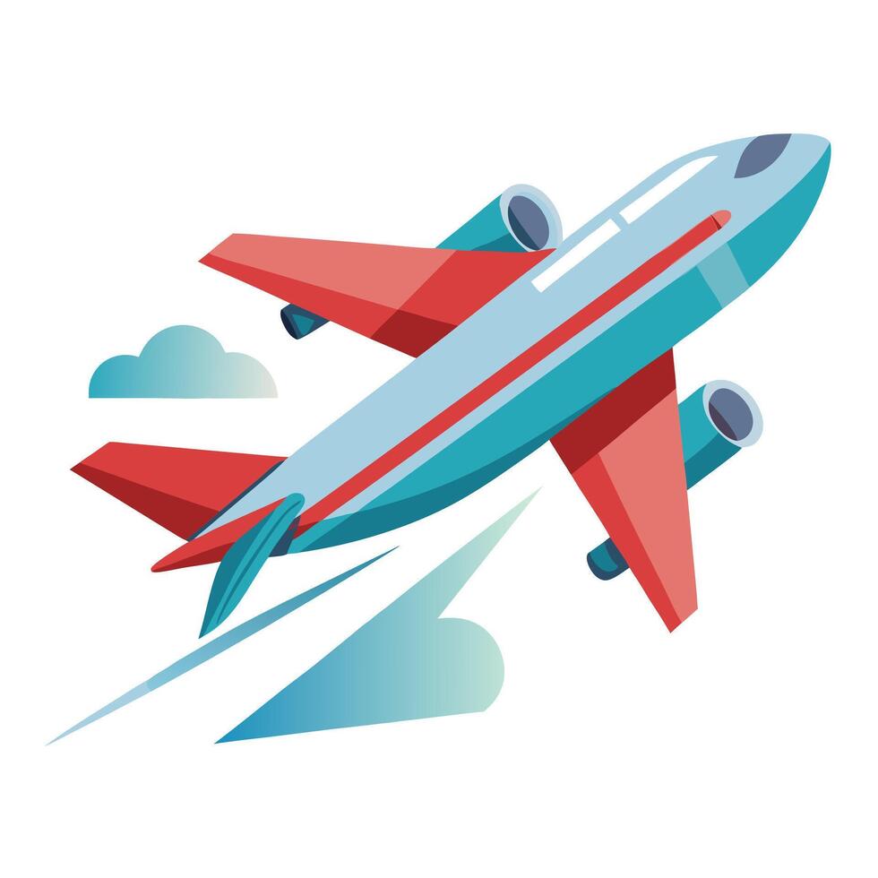 Airplane Departure Icon with Airplane and Takeoff vector