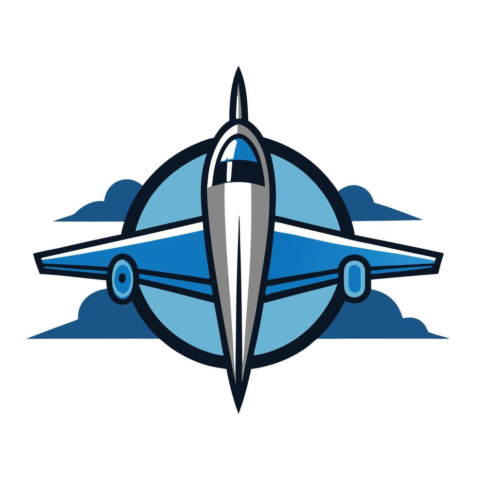 Modern Airplane Icon with Sleek Style and Contrail vector