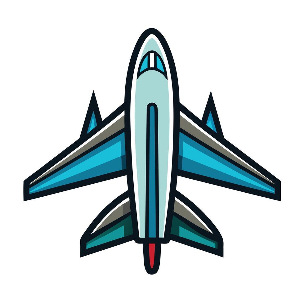 Elegant Airplane Icon with Sleek Style and Contrail vector