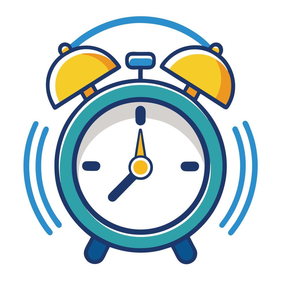 Alarm Clock Icon with Modern Style and Bell vector