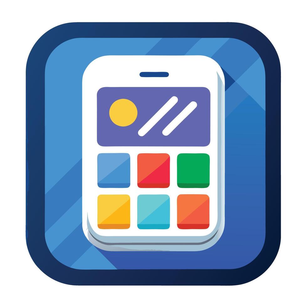 App Store Icon with Smartphone and App Grid vector