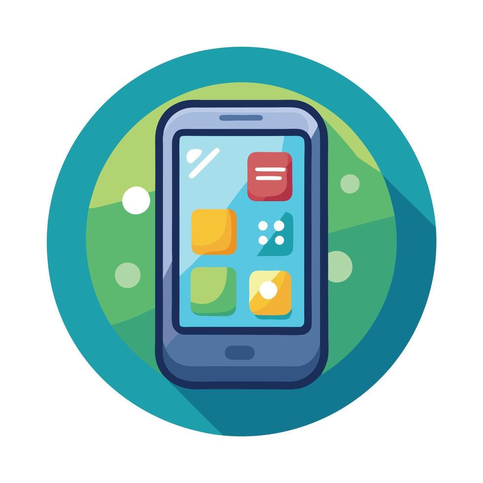 Elegant App Icon with Smartphone Application and Isolated Background vector