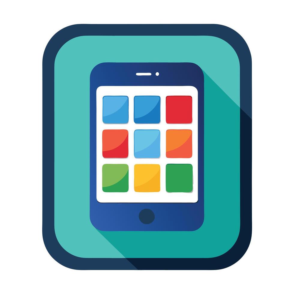 Modern App Store Icon with Smartphone and App Grid vector